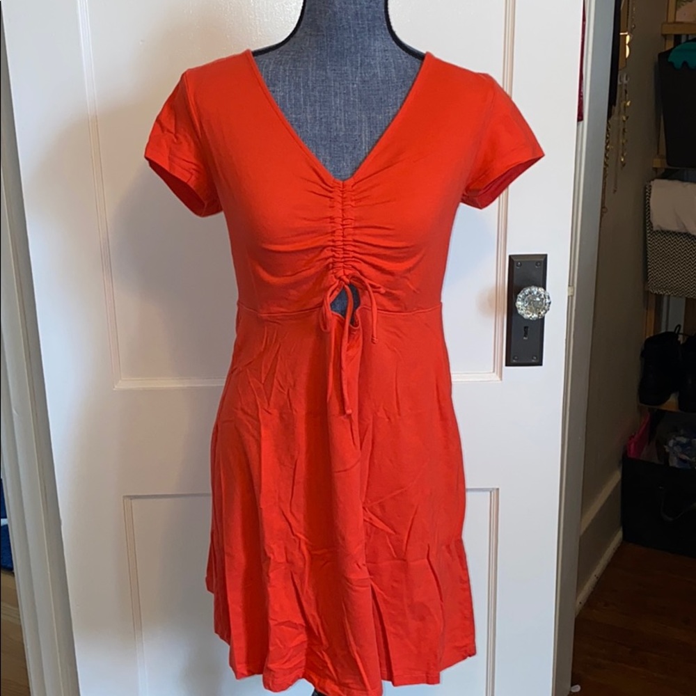Bright red dress